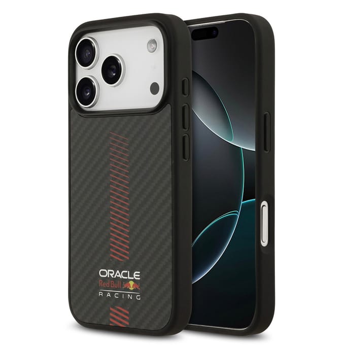 Red Bull Racing Back Cover - iPhone 17 Pro - Zwart - Kevlar - Magsafe - Sportief ontwerp