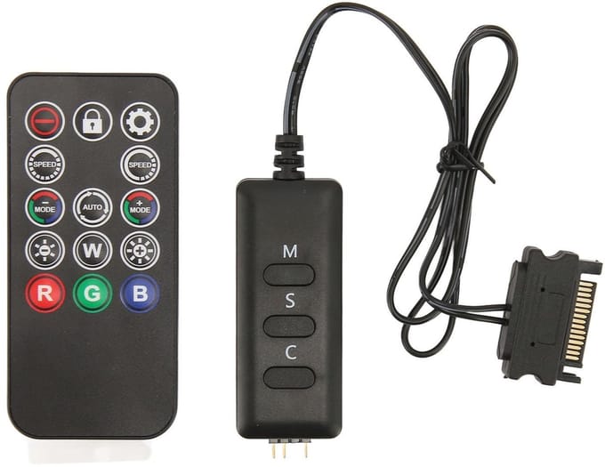 SPHProducts PC Fans Controller Kit - Draadloze Controller - Verstelbaar - 5V 3PIN - RGB Verlichting - Geschikt voor PC - Compact