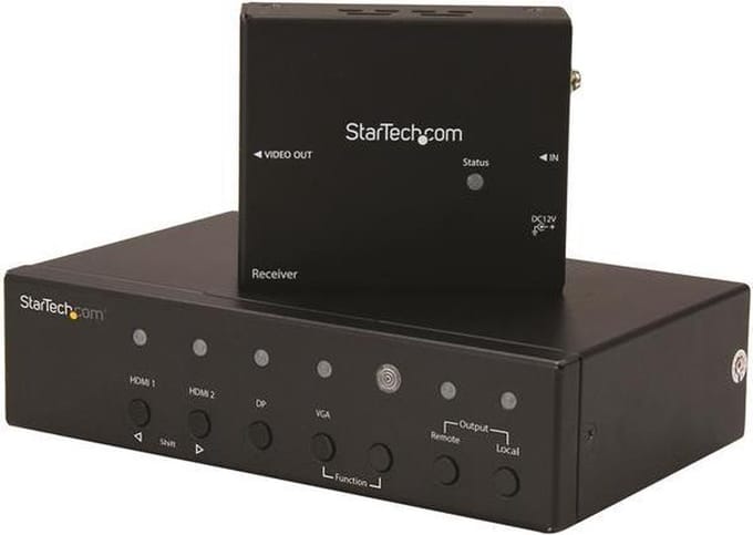 StarTech.com VGA DisplayPort and HDMI Over CAT5 HDBaseT Extender Switch - video/audio extender - HDMI