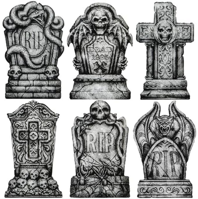 6 Stuks Halloween Grafstenen Voor Buiten Decoratie