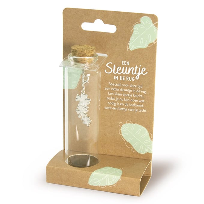 Bedeltje in een flesje "Steuntje"
