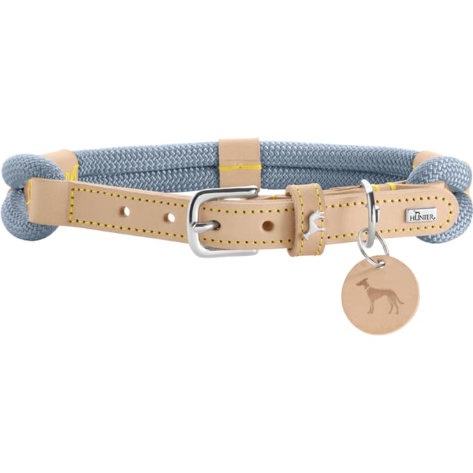 HUNTER Halsband Malia duifblauw/naturel maat 40/S: 30-35cm nekomtrek