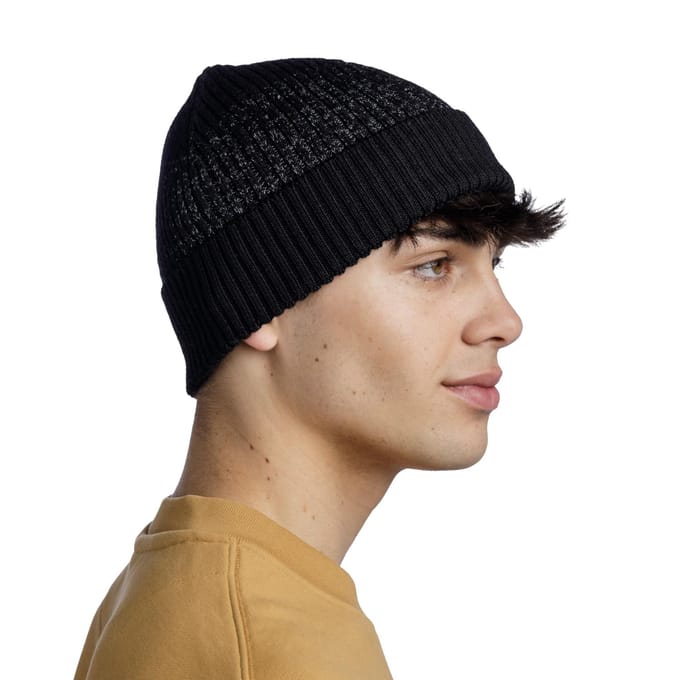 Buff Merino Active Hat Beanie, unisex zwarte pet One size zwart