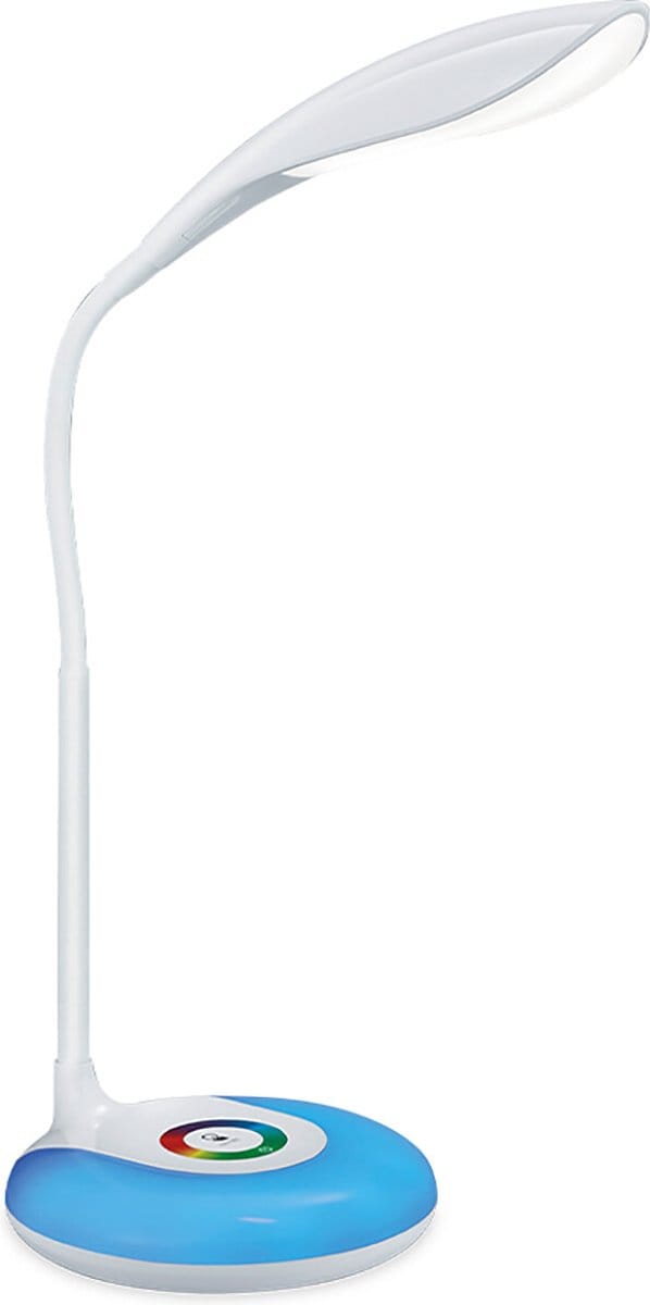 LED Bureaulamp - Brinton - 5W 400lm - Helder/Koud Wit 5000K + RGB - Dimbaar - Wit
