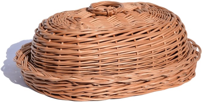 Ovaal mandje van wilgentakken voor brood, 42cm