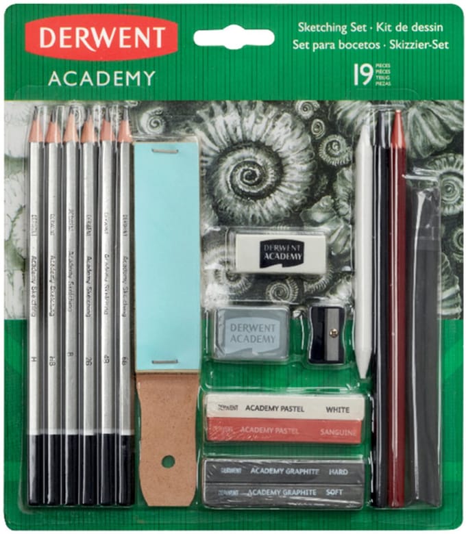 Grafietschetsset Derwent Academy 19-delig | 10 stuks