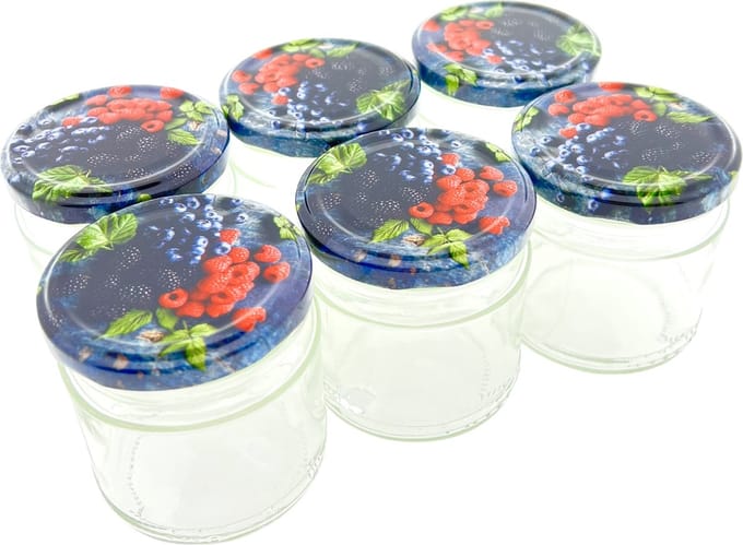 Confituurpot Jampot Inmaakpot met schroefdeksel van 210 ml - 7 x 7 cm - 24 stuks