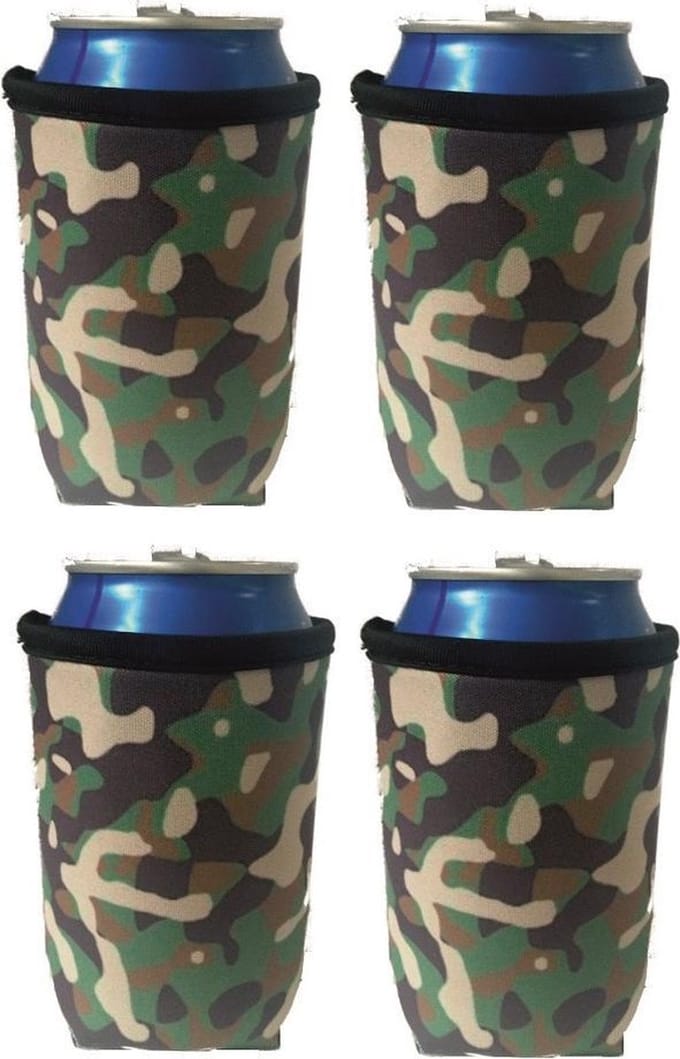 2 x Camouflage koelhoud blikjes hoes | bierblik hoesjes