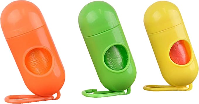 Plastic zakjeshouder met karabijnhaak + zakjes