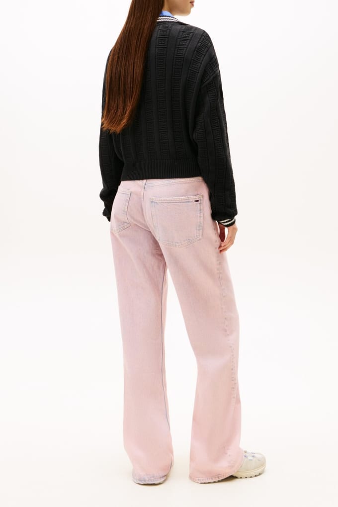 Tommy Hilfiger Boxy Flag Cable Sweater Black Maat: M | Sweaters Outlet | Dames | Zwart