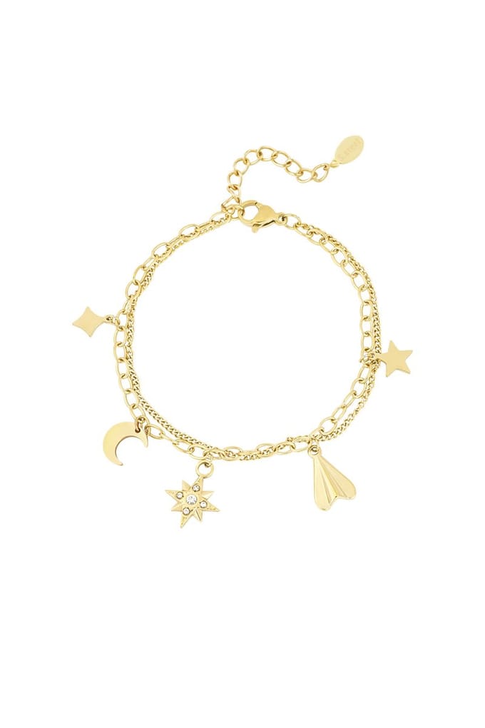 Bedelarmband Heavenly - Verkleurt niet - Cadeau - Goudlief