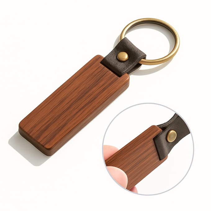 Sleutelhanger Hout met naam - Cadeau - Lasergegraveerd