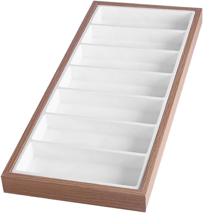 Brillen Display Stand - Zonnebril Organizer - Winkel Presentatie - 7 Vakken - 19.3x47 cm - Wit