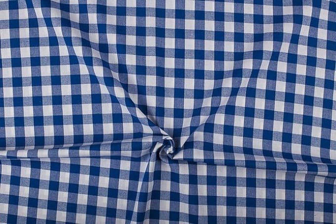Boerenbont stof - 18mm geruite stof - Blauw - 40 meter