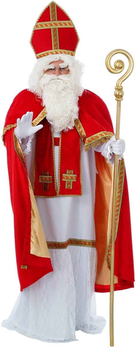 Sinterklaas verkleed kostuum 5-delig - polyesterfluweel - one size M/L - voor volwassenen