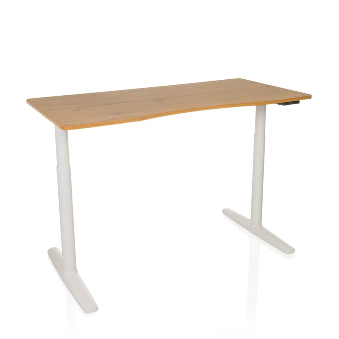 Bureau STAND PRO R 140 x 70 elektrisch in hoogte verstelbaar eiken hjh OFFICE