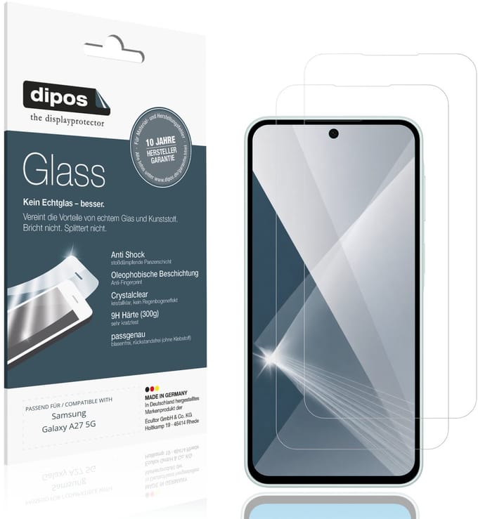 dipos – 2x Pantserfolie geschikt voor Samsung Galaxy A27 5G | 9H Screenprotector