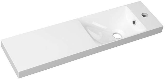 Sapho Agos - Meubelwastafel 80x22 cm, met overloop, kraangat L/R, wit AS080