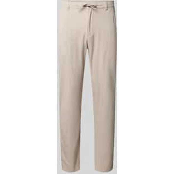 regular fit stoffen broek van katoen-linnenmix