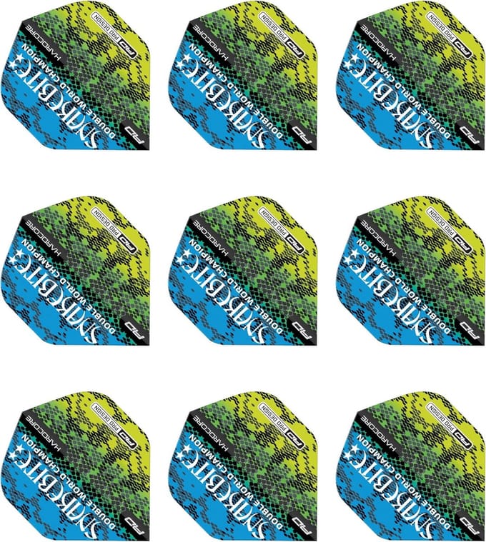 Professionele Dartpijlen Flights - Snakeskin Blauw - Set van 9