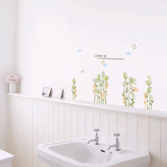 Muurstickers met liefde en bloemen