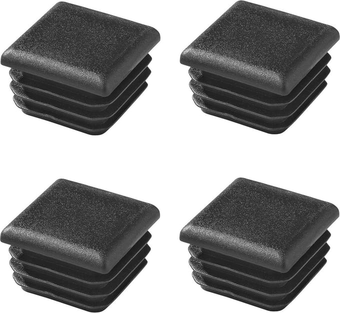 ProPlus Vierkante inslagdop - 30 x 30 mm - zwart - kunststof - set van 4