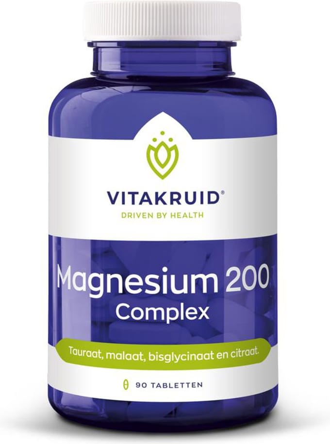 Vitakruid Magnesium 200 Complex Tauraat Malaat Bisglycinaat 180 Tabletten