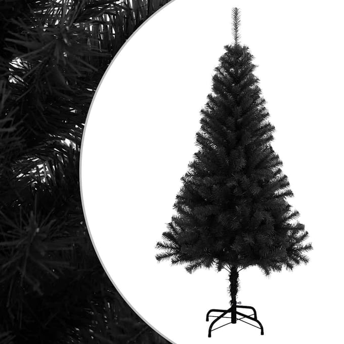 vidaXL - Kunstkerstboom - met - standaard - 150 - cm - PVC - zwart