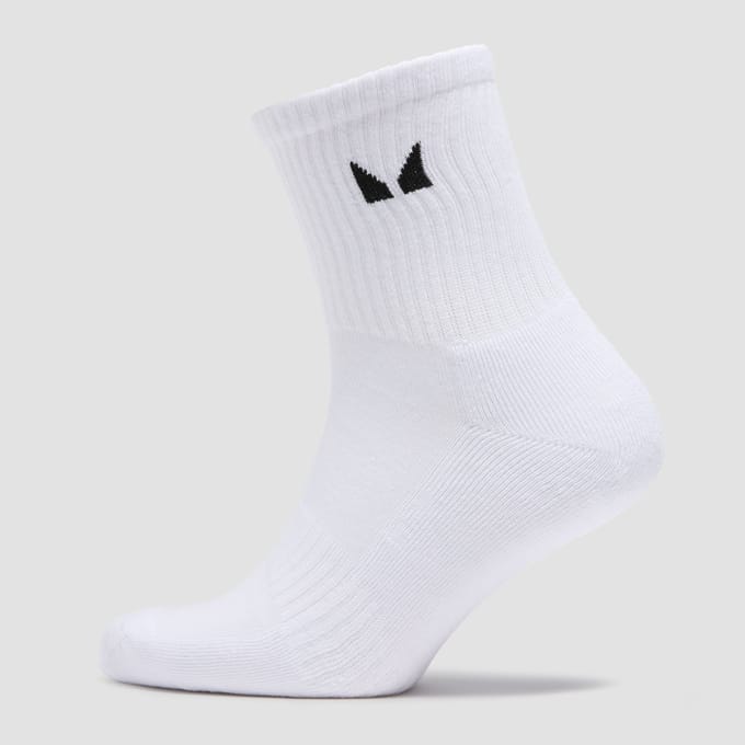 MP Unisex Crew Socks (5 Pack) - White - UK 6-8