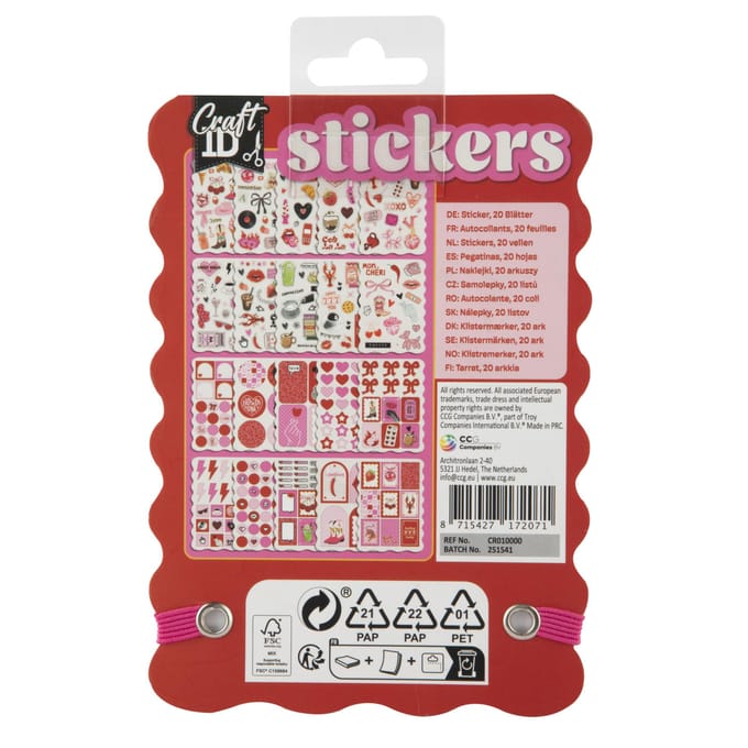 Stickerboek 20 vellen, 11x18 cm