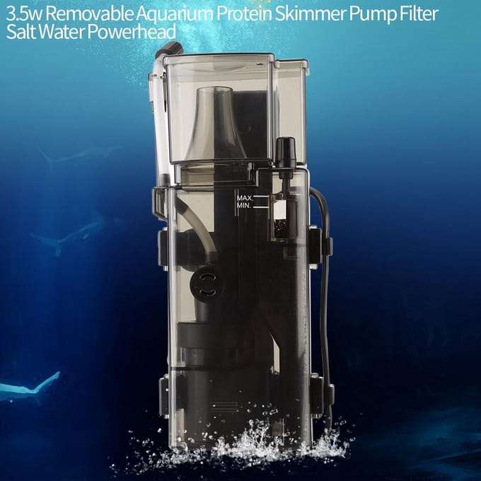 Écumeur de protéines d'aquarium amovible 3.5W avec filtre à pompe, accessoire pour Aquarium gray