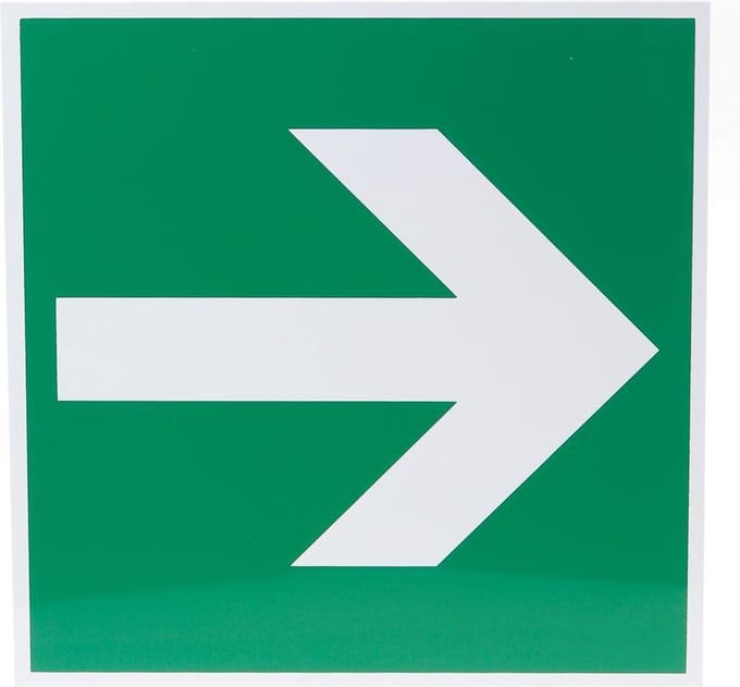 Sticker Iso vluchtpijl horizontaal