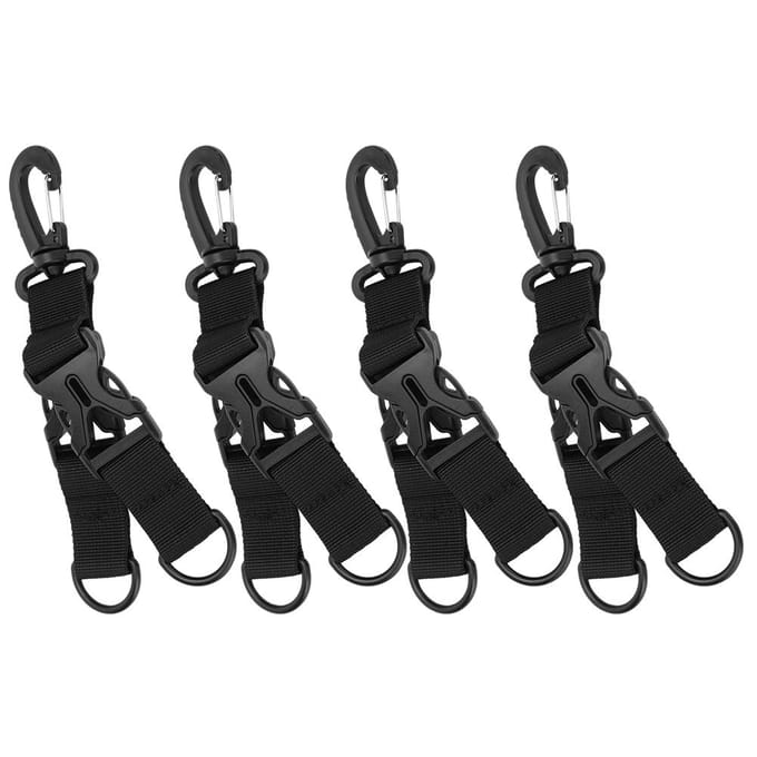4 Stuks Outdoor Tactiek Nylon Band Rugzak Riem Gesp Multifunctionele Karabiner D-Type black