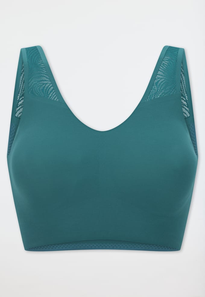 Naadloos bustier met uitneembare pads, kant, groen - Invisible Soft Lace 36