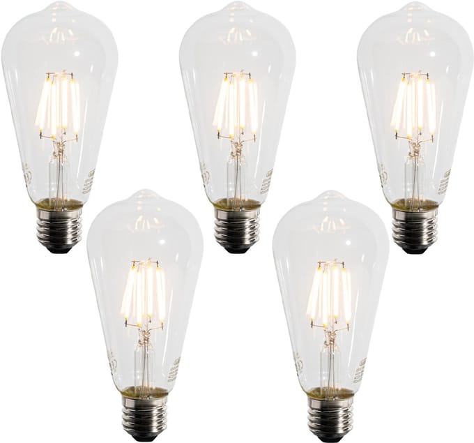LUEDD Set van 5 E27 LED lamp ST64 schemersensor 4W 400 lm 2200K