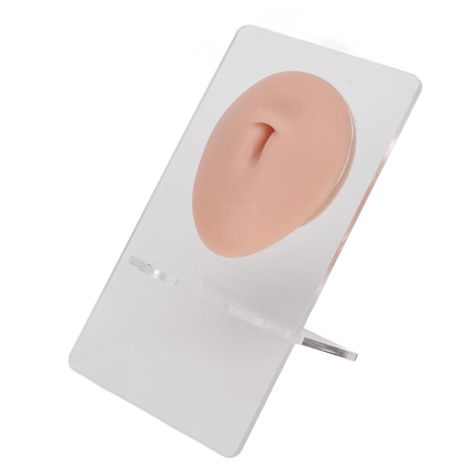 Modèle de ventre en silicone 3D pour pratique de piercing, acupuncture, exposition, modèle doux de nombril pour l'enseignement, couleur de peau moyenne beige