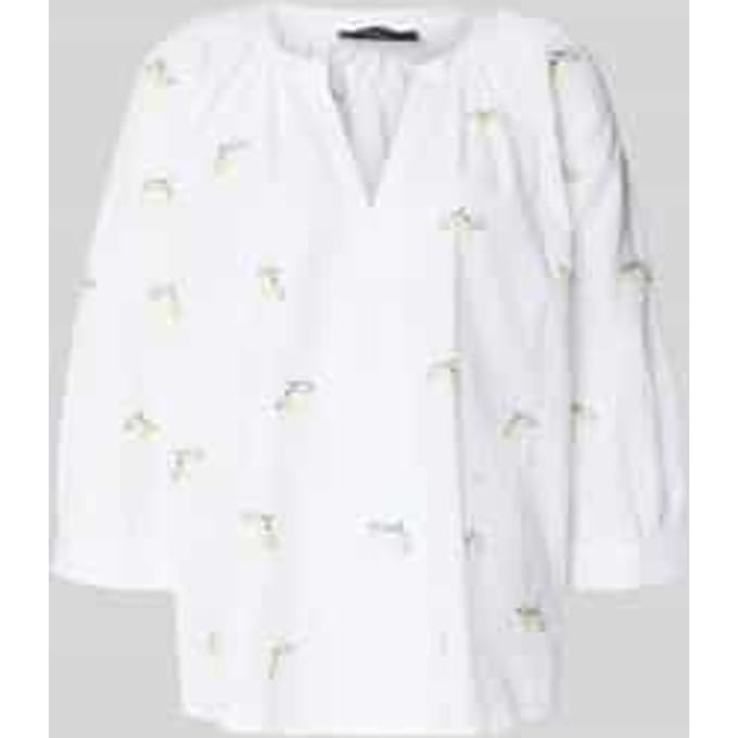 regular fit tuniekblouse met stitchings en 3/4-mouw