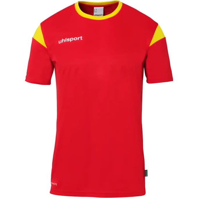 Uhlsport Squad 27 Shirt Korte Mouw Kinderen - Rood / Geel | Maat: 128