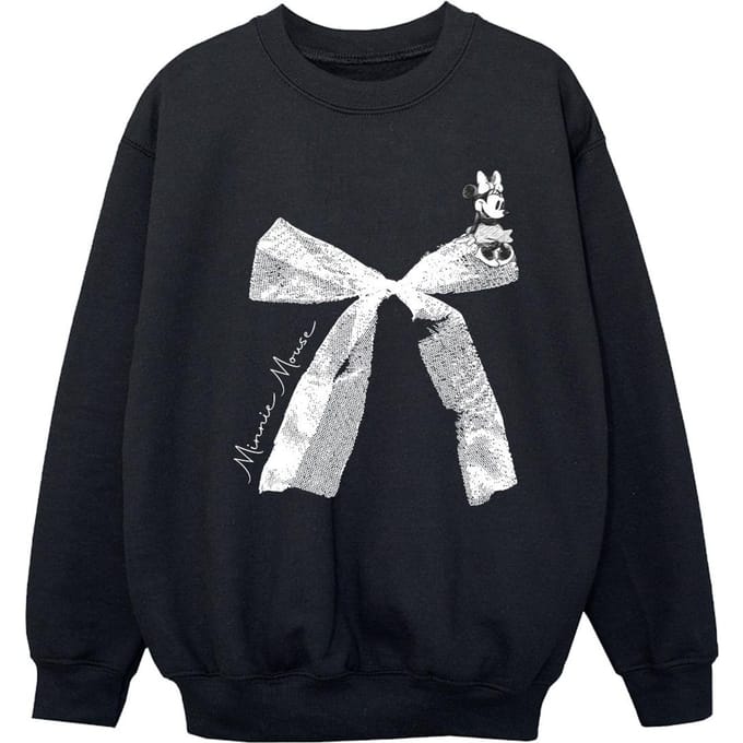 Disney Meisjes Minnie Mouse Strik Sweatshirt (Zwart)