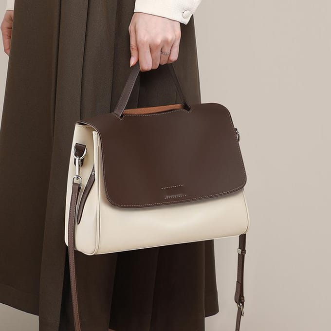 Nieuw design, luxe crossbodytas, draagbare leren moedertas black