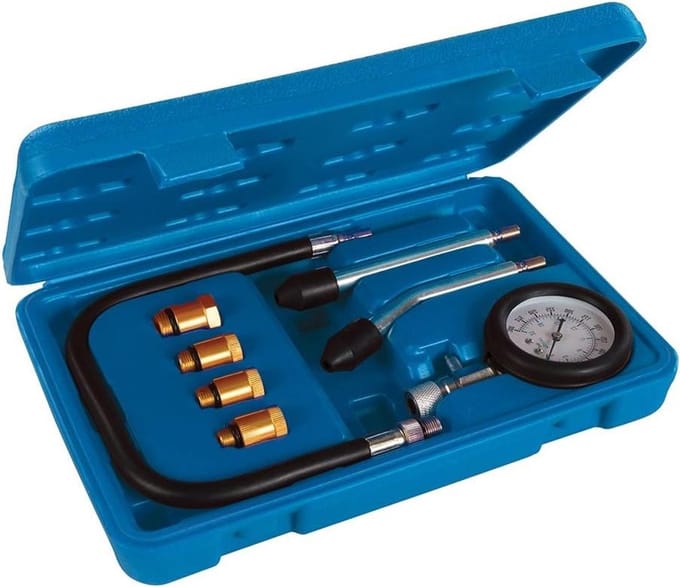 Compressiemeter Set - Motortester - Motor Diagnose - 8-delige Set - 300 psi - Zwart