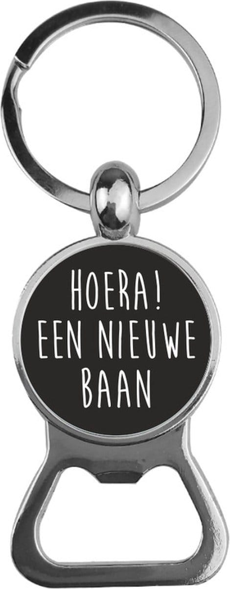 Bieropener Glas -  Hoera Een Nieuwe Baan
