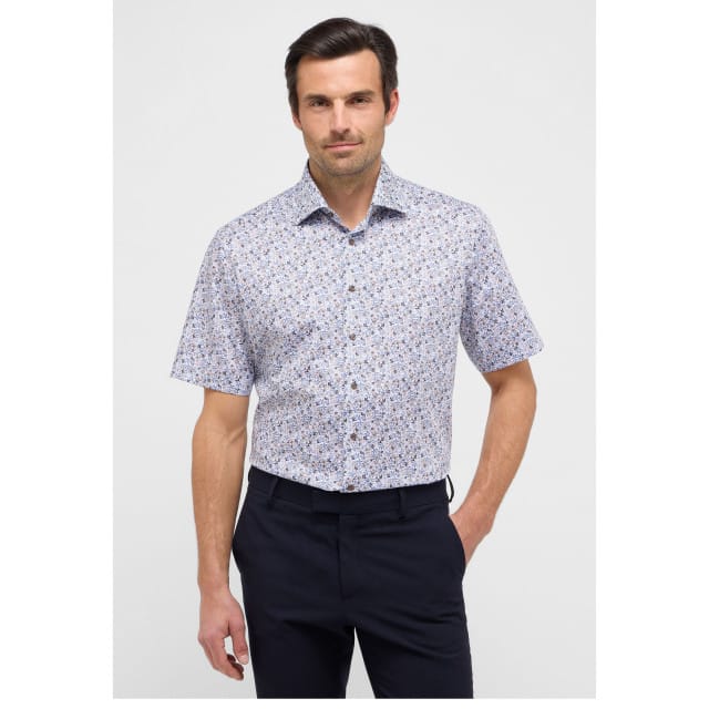 Eterna  Korte Mouw Overhemden Beige 4221 C18k