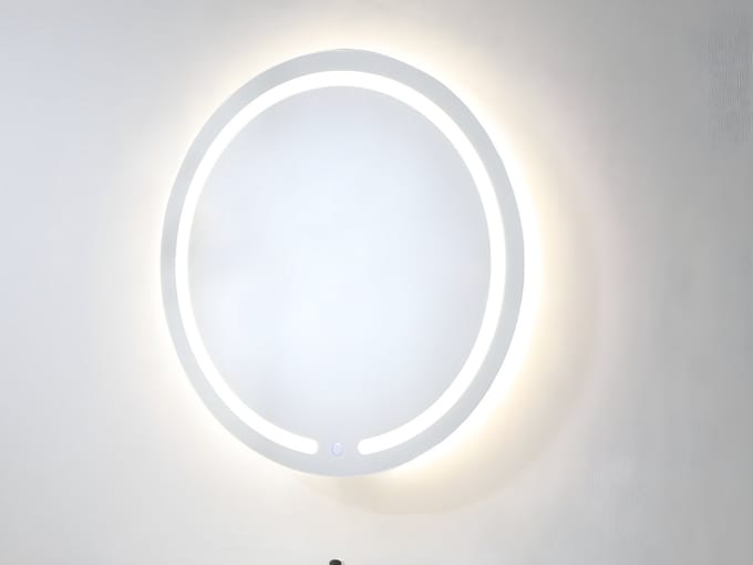 Vente-unique Ronde spiegel met led-verlichting NEREA - L60 x H60 cm
