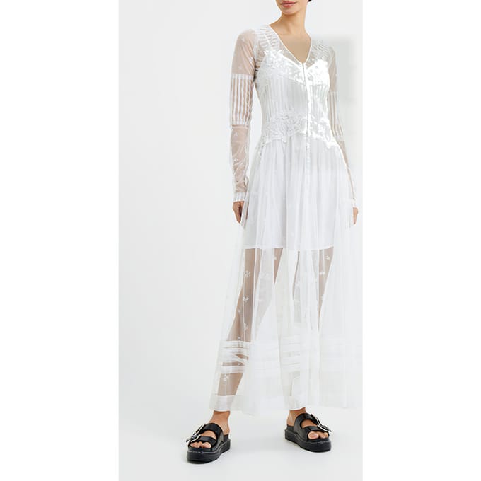 French Connection Cherise Lace Dress White Größe: 6 | Maxikleider Outlet | Damen | Weiß