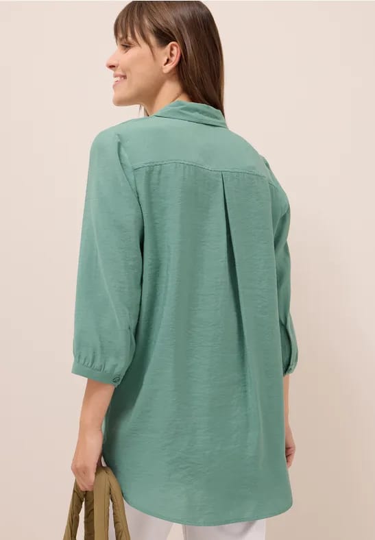 Lange blouse in effen kleur