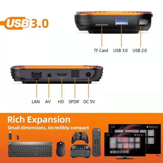 HK1 RBOX X4 Android 11.0 Smart TV Box UHD 4K Media Player Amlogic S905X4 H.265 VP9 8K Decoding EU-32G