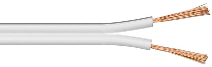 Luidspreker kabel (CCA) - 2x 1,50mm² / wit - 100 meter