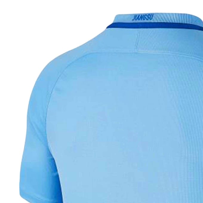 Nike Jiangsu Suning F.C. T-shirt à Manches Courtes et Col Rond d'Entraînement de Football pour Homme Tops Bleu 889226-488 M gray