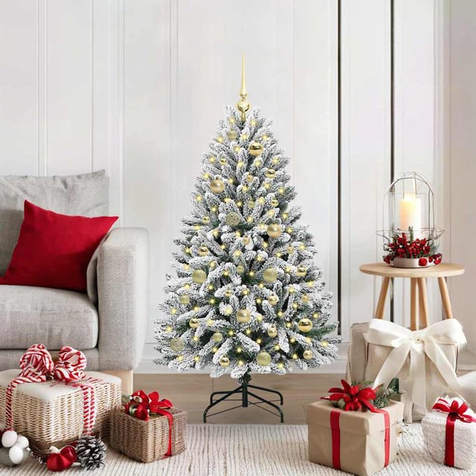 vidaXL - Kunstkerstboom - 120 - cm - 150 - LED's - Warmwit - PVC - en - Staal